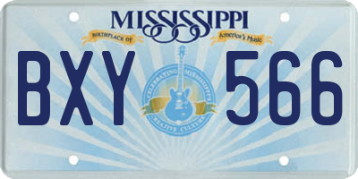 MS license plate BXY566