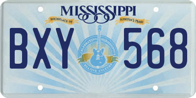 MS license plate BXY568