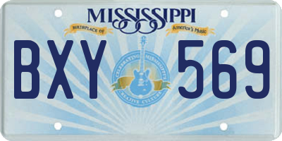 MS license plate BXY569