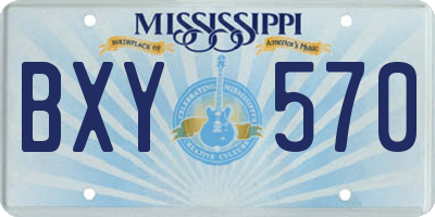 MS license plate BXY570