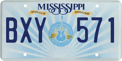 MS license plate BXY571