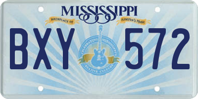 MS license plate BXY572