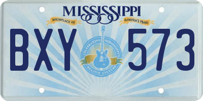 MS license plate BXY573