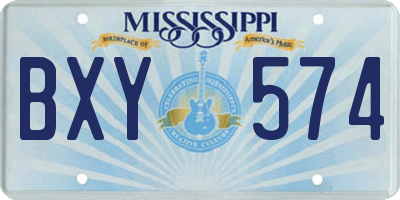 MS license plate BXY574