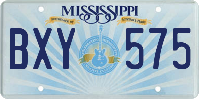 MS license plate BXY575