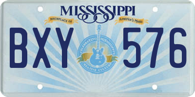 MS license plate BXY576