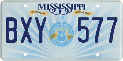 MS license plate BXY577