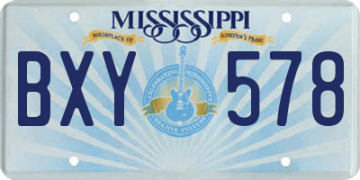 MS license plate BXY578