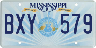 MS license plate BXY579