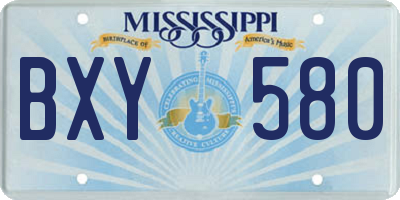 MS license plate BXY580