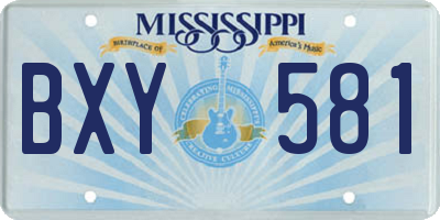 MS license plate BXY581