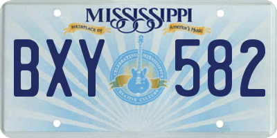 MS license plate BXY582