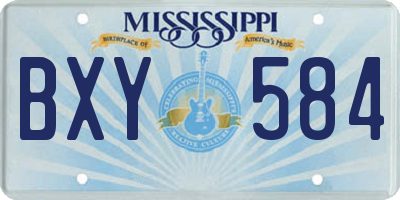MS license plate BXY584