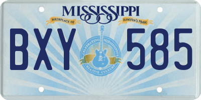 MS license plate BXY585