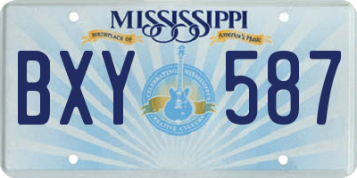 MS license plate BXY587
