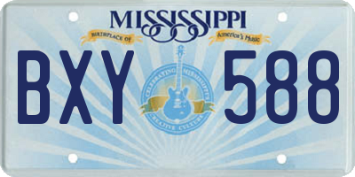 MS license plate BXY588