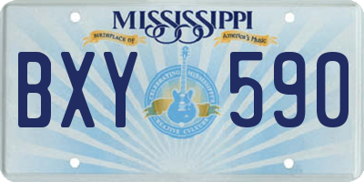 MS license plate BXY590