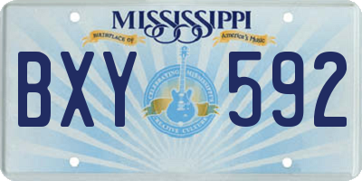 MS license plate BXY592