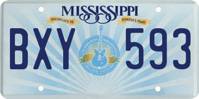 MS license plate BXY593