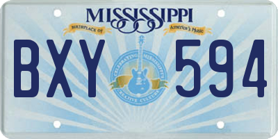 MS license plate BXY594