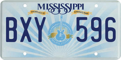 MS license plate BXY596