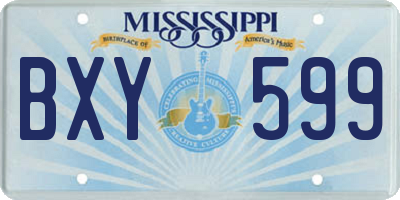 MS license plate BXY599
