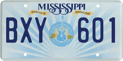 MS license plate BXY601