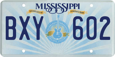MS license plate BXY602