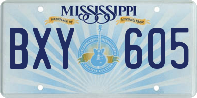 MS license plate BXY605