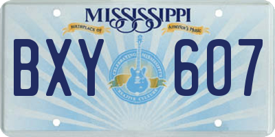 MS license plate BXY607