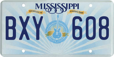 MS license plate BXY608