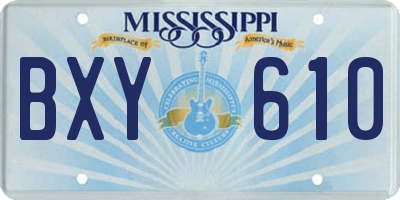 MS license plate BXY610
