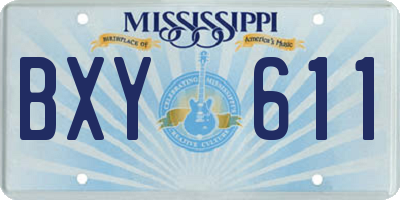 MS license plate BXY611