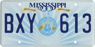 MS license plate BXY613