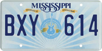 MS license plate BXY614