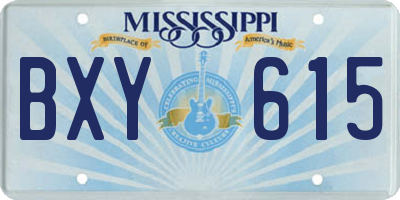 MS license plate BXY615