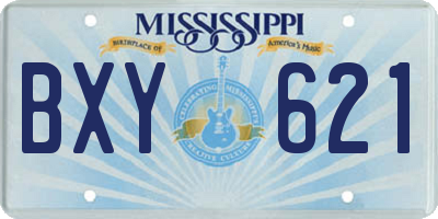 MS license plate BXY621