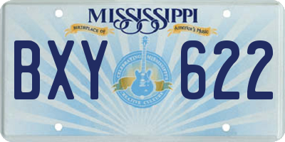 MS license plate BXY622