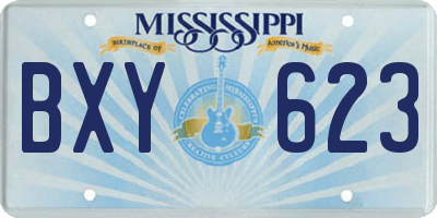 MS license plate BXY623