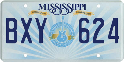 MS license plate BXY624
