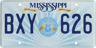 MS license plate BXY626