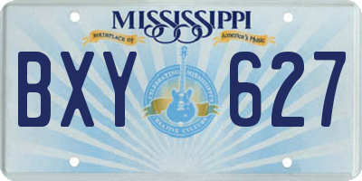 MS license plate BXY627