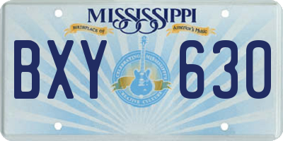 MS license plate BXY630