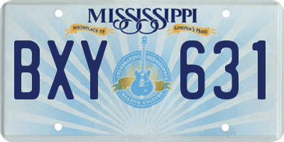 MS license plate BXY631