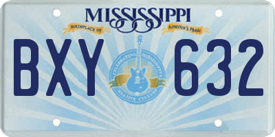 MS license plate BXY632