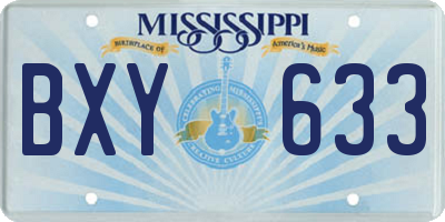 MS license plate BXY633