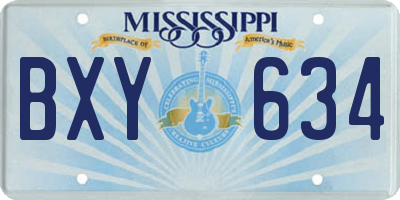 MS license plate BXY634