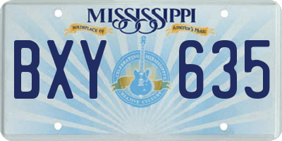 MS license plate BXY635