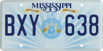 MS license plate BXY638