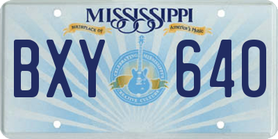 MS license plate BXY640